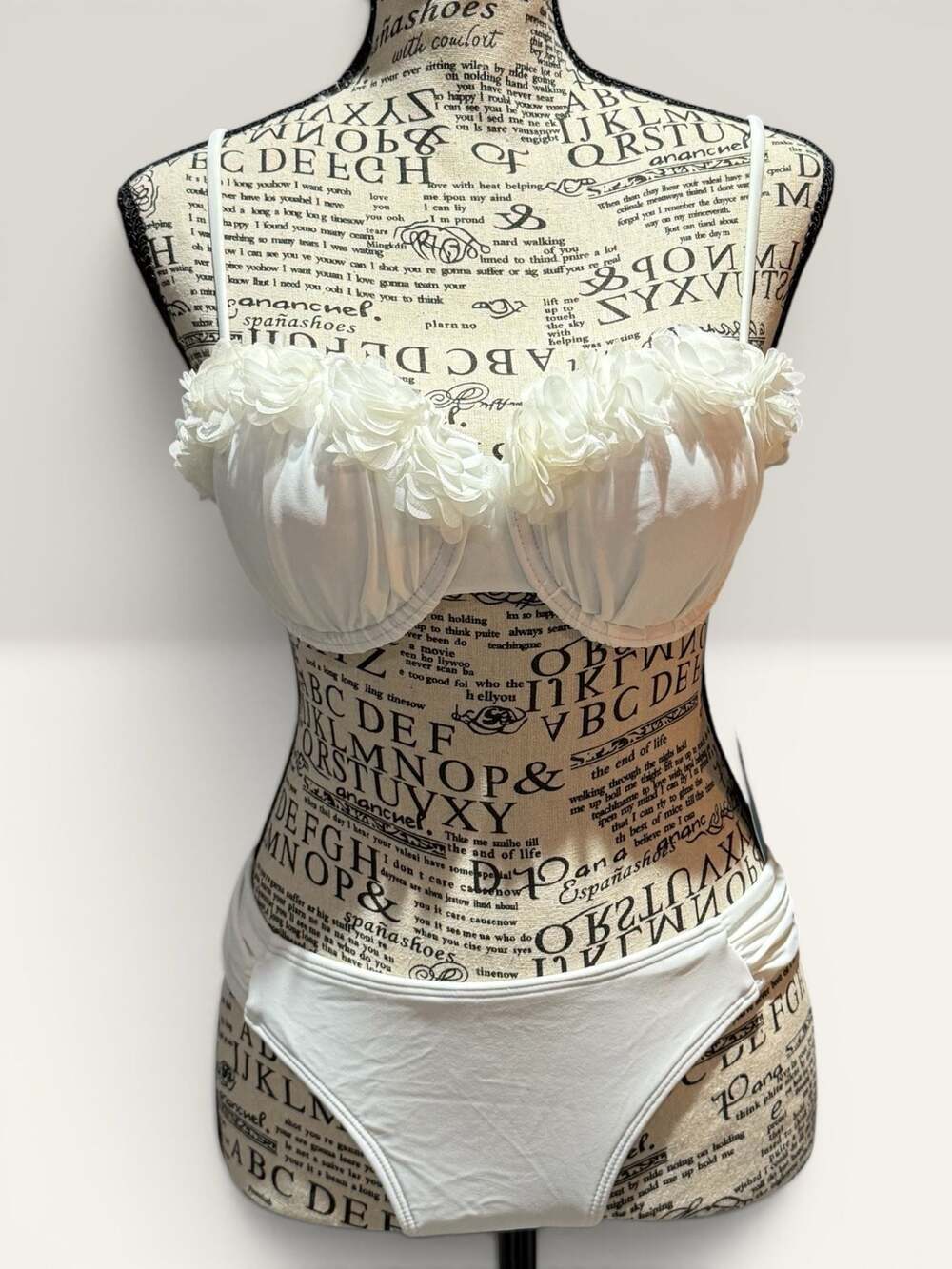 NWT Cupshe Bridal White Floral Bikini Set Small